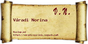Váradi Norina névjegykártya